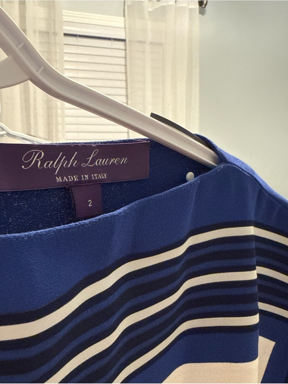 Rare Ralph Lauren Purple Label Dress Sz 2 Tilly Crepe Dress cruise liner print - Picture 2 of 15